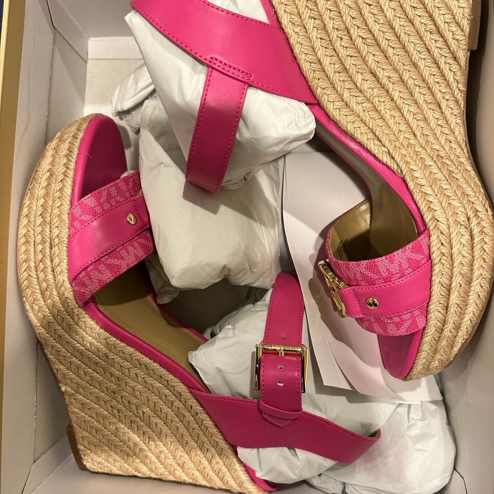 Brand new, never worn MK Wedge Sandals